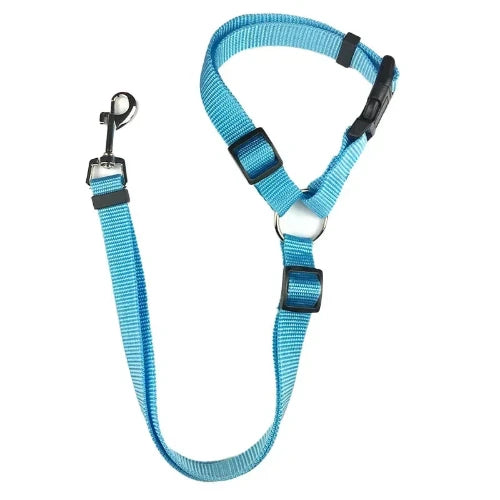 Accessoire pour Chihuahua - Ceinture de voiture bleue avec attache – Sécurisée et ajustable pour attacher votre petit chien ou chat