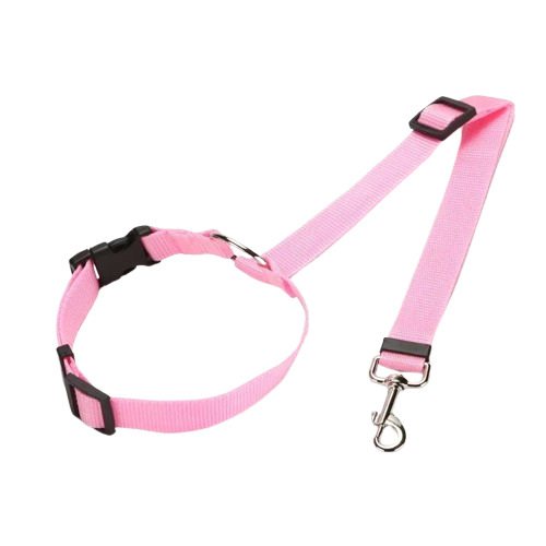 Accessoires pour Chihuahua : Ceinture de voiture rose avec attache – Sécurisée et ajustable pour attacher votre petit chien ou chat