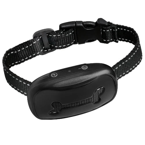 Collier pour Chihuahua anti aboiements noir et motif os noir. Tendance, pour offrir confort et sécurité à votre petit chien ou chat