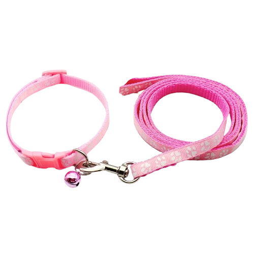 Collier pour Chihuahua rose avec laisse. Elégant, pour offrir confort et sécurité à votre petit chien ou chat