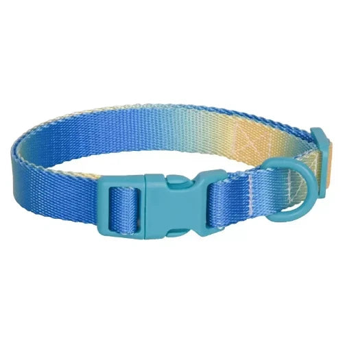 Collier pour Chihuahua en tissu bleu dégradé avec attache. Tendance, pour offrir confort et sécurité à votre petit chien ou chat