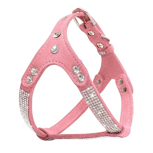 Collier pour Chihuahua : Harnais rose et paillettes. Tendance, pour offrir confort et sécurité à votre petit chien ou chat