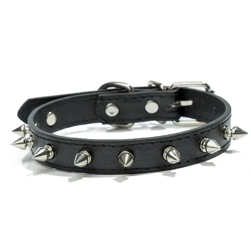 Déguisement Chihuahua : collier à pointes noir style punk confortable et tendance, parfait pour les fêtes, évènements, anniversaires ou Halloween – taille parfaite pour les petits chiens