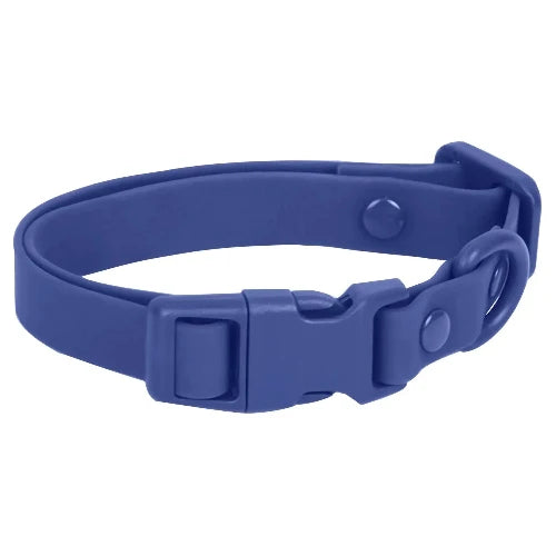Collier pour Chihuahua en silicone bleu foncé avec attache. Résistant pour offrir confort et sécurité à votre petit chien ou chat