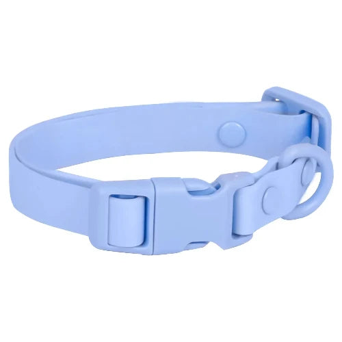 Collier pour Chihuahua en silicone bleu avec attache. Résistant pour offrir confort et sécurité à votre petit chien ou chat