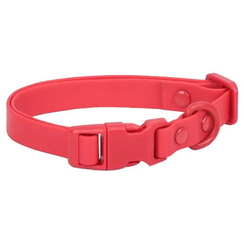 Collier pour Chihuahua en silicone rouge avec attache. Résistant pour offrir confort et sécurité à votre petit chien ou chat