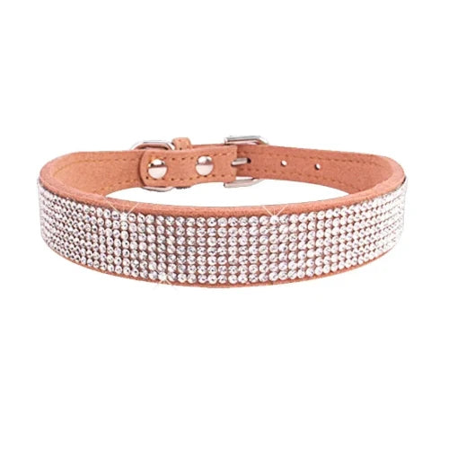 Collier pour Chihuahua en cuir marron avec strass / paillettes, pour offrir confort et sécurité à votre petit chien ou chat