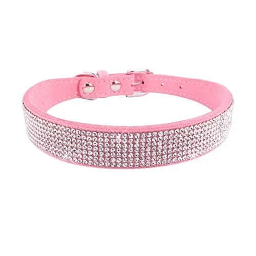 Collier pour Chihuahua en cuir rose avec strass / paillettes, pour offrir confort et sécurité à votre petit chien ou chat