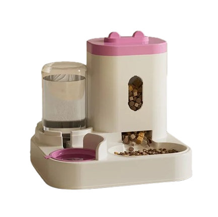 Gamelle automatique double compartiment, adaptée aux petits chiens et aux chats. Vendue sur la boutique Mon Petit Chihuahua. Couleur
rose