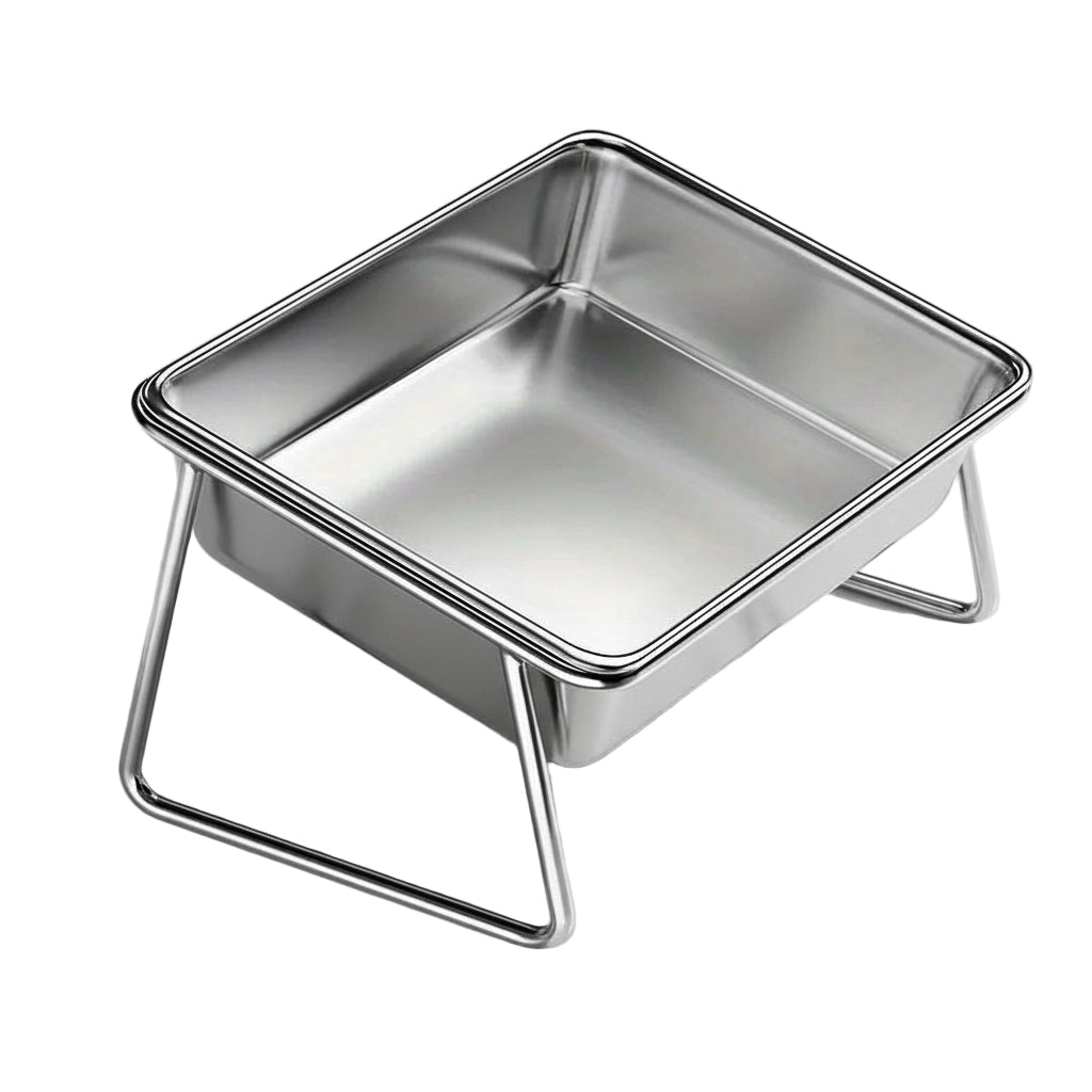 Grand bac en inox sur support inclinΓ©. Gamelle adaptΓ©e Γ tous les petits chiens et les chats. Vendue sur la boutique Mon Petit Chihuahua.