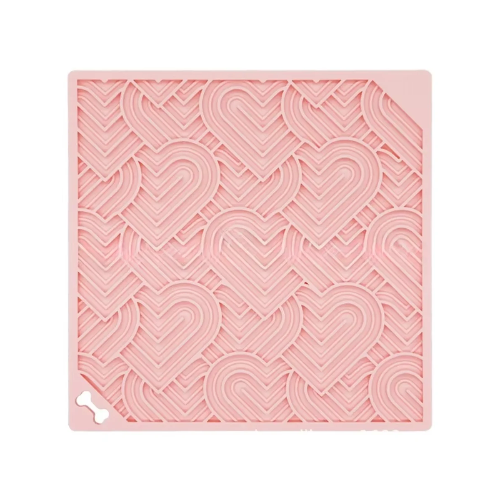Tapis de lechage anti glouton rose adapté aux petits chiens et aux chats. Vendue sur la boutique Mon Petit Chihuahua.