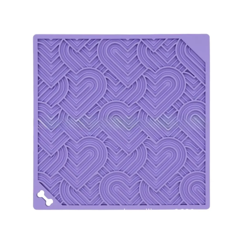 Tapis de lechage anti glouton violet adapté aux petits chiens et aux chats. Vendue sur la boutique Mon Petit Chihuahua.