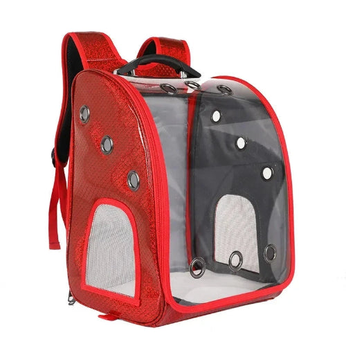 Sac Γ dos rouge et bulle transparente pour transporter votre Chihuahua - pour emmener partout votre petit chien ou chat