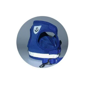 Harnais : gilet rรฉflรฉchissant bleu pour petit chien avec sa laisse assortie. Confortable, convient aux petits chiens, chihuahuas, ou aux chats.