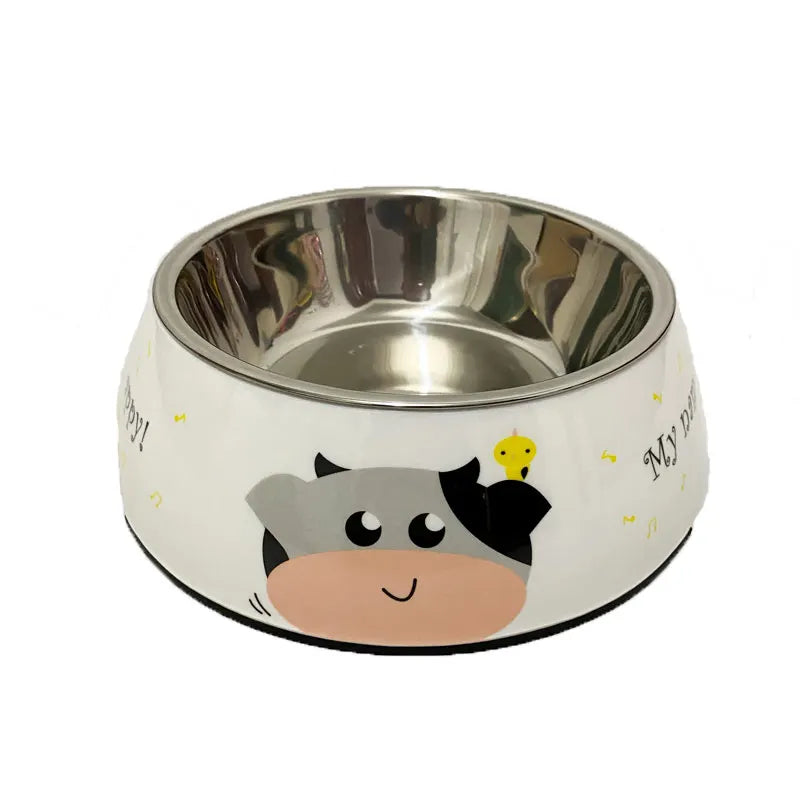 Gamelle Chien : Inox beige motifs Vache