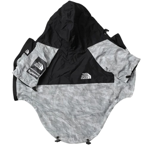 Manteau pour Chihuahua - Imperméable gris et noir – parfait pour protéger votre petit chien ou chat par temps de pluie