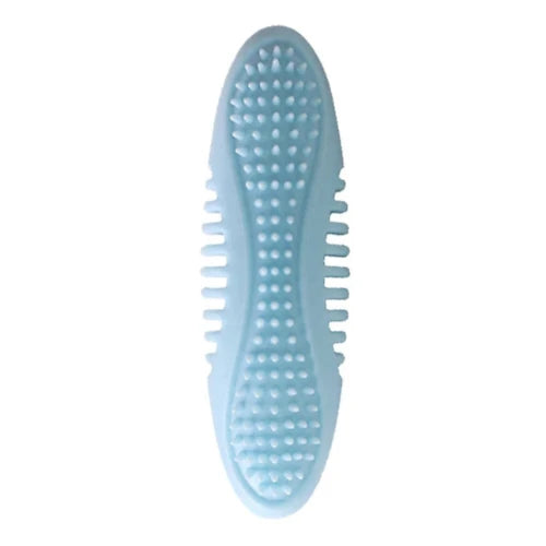 Jouet pour Chihuahua à mâcher en silicone ovale avec des picots bleu – Idéal pour stimuler et divertir votre petit chien ou chat