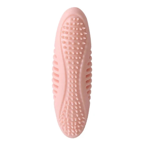 Jouet pour Chihuahua à mâcher en silicone ovale avec des picots rose – Idéal pour stimuler et divertir votre petit chien ou chat