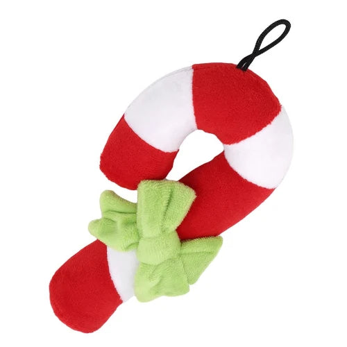 Jouet pour Chihuahua à mâcher : peluche en forme de canne à sucre de noël – Idéal pour divertir votre petit chien ou chat