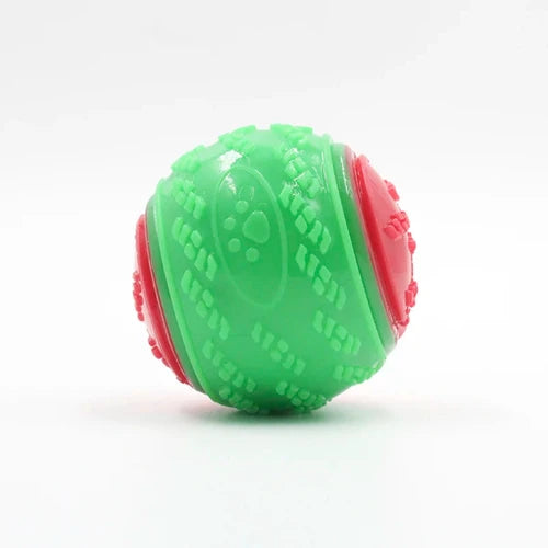 Jouet pour Chihuahua : balle en silicone vert et rouge – Idéal pour stimuler et divertir votre petit chien ou chat en favorisant son activité