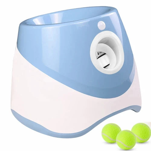 Jouet pour Chihuahua : lanceur automatique de balles de tennis bleu – Idéal pour stimuler et divertir votre petit chien ou chat