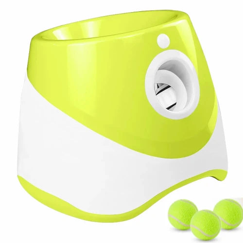 Jouet pour Chihuahua : lanceur automatique de balles de tennis jaune – Idéal pour stimuler et divertir votre petit chien ou chat