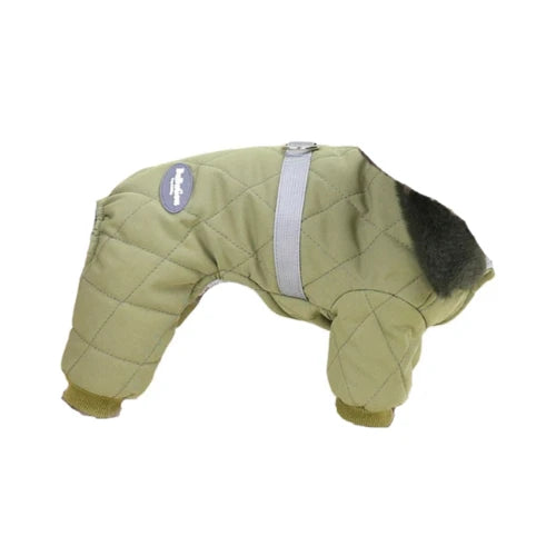Manteau pour Chihuahua : doudoune avec col en fourrure vert – Confortable, parfait pour protéger votre petit chien ou chat pendant les promenades