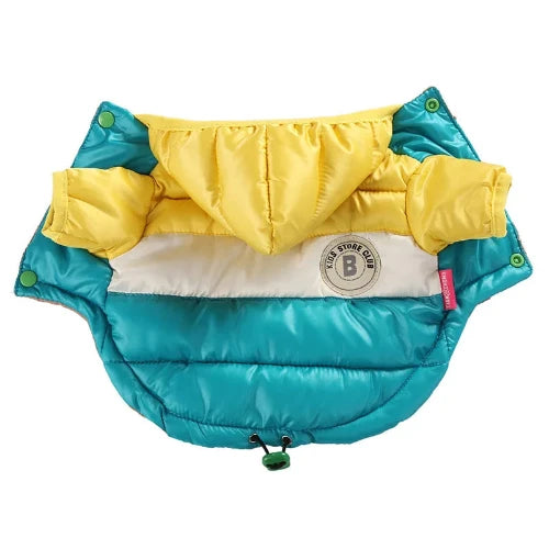 Manteau pour Chihuahua : doudoune jaune et bleue – Confortable, parfait pour protéger votre petit chien ou chat pendant les promenades