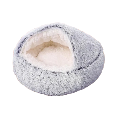 Niche Cocoon gris et vert en tissu pour Chihuahua â Confort maximal avec intĂ©rieur moelleux, parfait pour les petits chiens ou chats