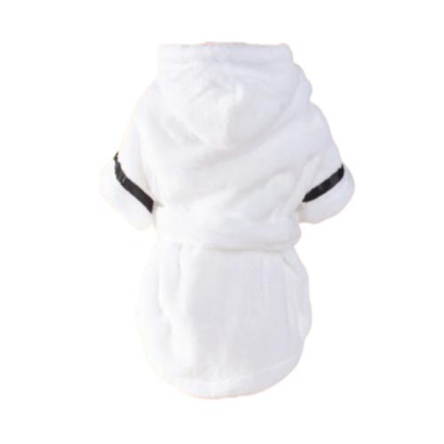 Vêtement pour Chihuahua - Peignoir cocoon blanc – Doux et absorbant, idéal pour sécher et réchauffer votre petit chien ou chat