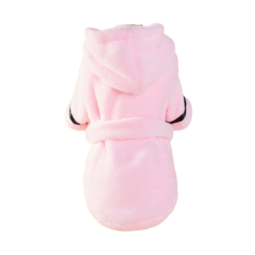 VĂȘtement pour Chihuahua - Peignoir cocoon rose â Doux et absorbant, idĂ©al pour sĂ©cher et rĂ©chauffer votre petit chien ou chat