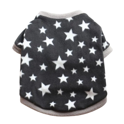 Pull pour Chihuahua noir avec motifs étoiles blanches – Confortable, vêtement parfait pour garder votre petit chien ou chat au chaud