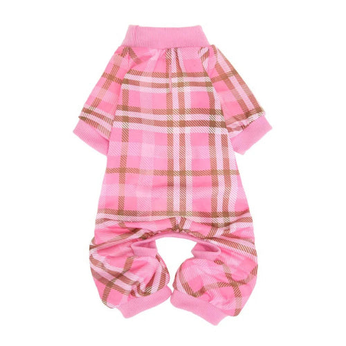 Pyjama rose à carreaux pour Chihuahua – Confortable, idéal pour garder votre petit chien ou chat au chaud pendant la nuit