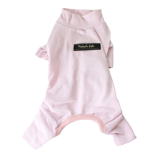 Pyjama rose à rayures pour Chihuahua – Confortable et chaud, idéal pour garder votre petit chien ou chat au chaud pendant la nuit