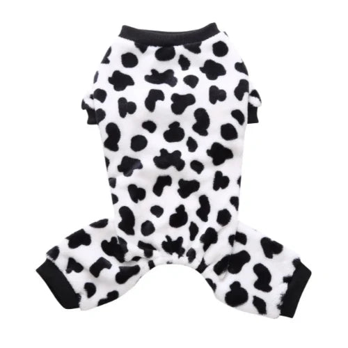 Pyjama style vache blanc et noir pour Chihuahua – Confortable, idéal pour garder votre petit chien ou chat au chaud pendant la nuit