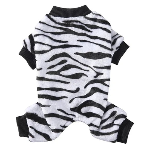 Pyjama à rayures zèbre pour Chihuahua – Confortable, idéal pour garder votre petit chien ou chat au chaud pendant la nuit