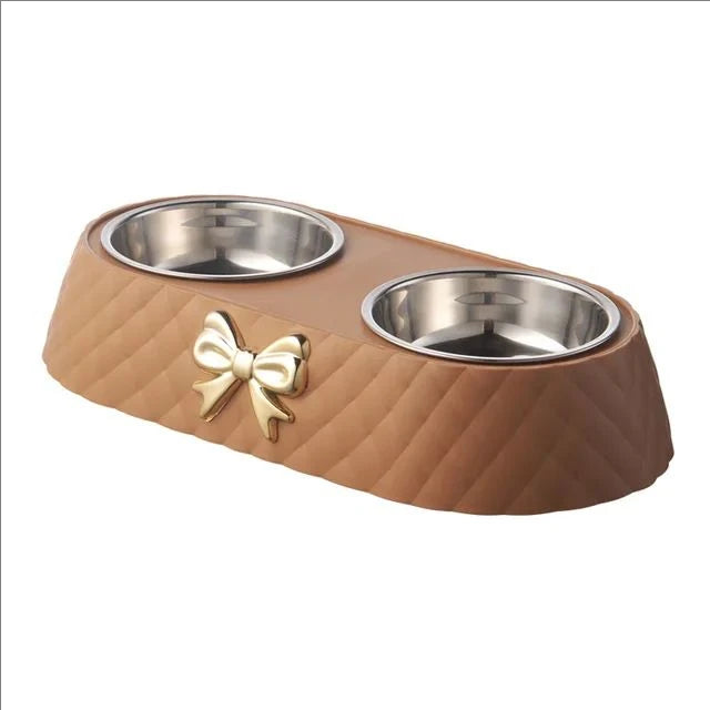Gamelle Chien : Double avec noeud papillon
