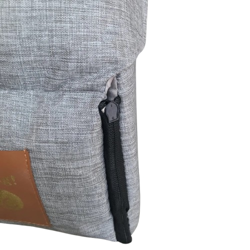 Niche pour Chihuahua : sac pour accoudoir gris – Confort maximal, parfait pour les petits chiens ou chats - zoom sur le coin