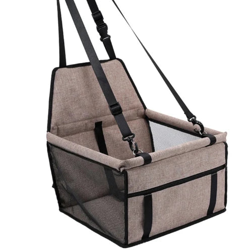 Sac de transport marron rigide pour voiture pour Chihuahua – Idéal pour voyager avec votre petit chien ou chat avec confort et sécurité
