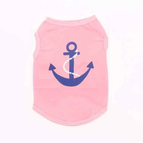 Vêtement pour Chihuahua : t-shirt rose clair motif ancre – Léger et confortable pour protéger votre petit chien ou chat