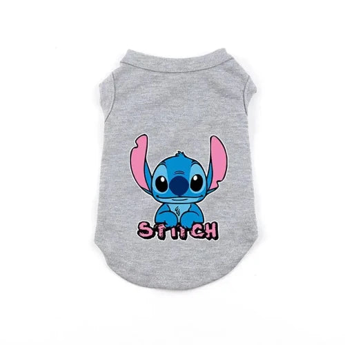 Vêtement pour Chihuahua : t-shirt gris lilo et stitch disney – Léger pour protéger votre petit chien ou chat