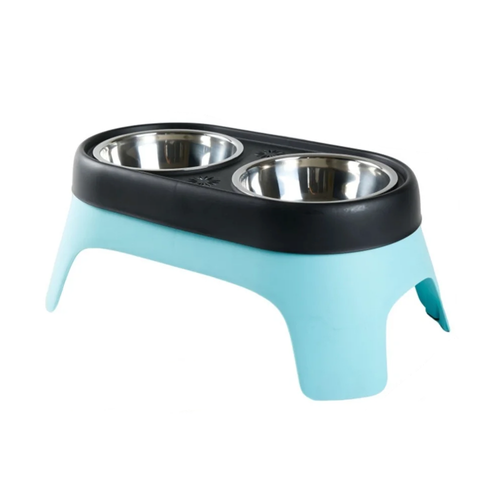 Gamelle Chien : Double surélevée bicolore