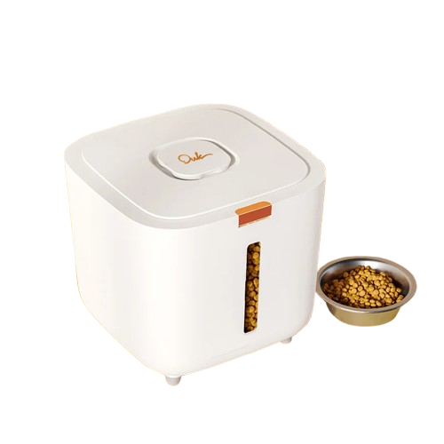 Accessoire pour Chihuahua : Boîte à croquettes blanche – Hermétique pour conserver les croquettes de votre petit chien ou chat