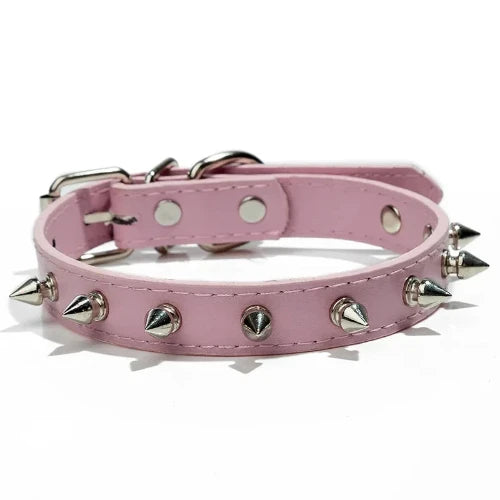 Déguisement Chihuahua : collier à pointes rose style punk confortable et tendance, parfait pour les fêtes, évènements, anniversaires ou Halloween – taille parfaite pour les petits chiens