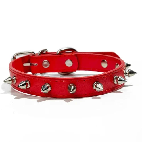 Déguisement Chihuahua : collier à pointes rouge style punk confortable et tendance, parfait pour les fêtes, évènements, anniversaires ou Halloween – taille parfaite pour les petits chiens