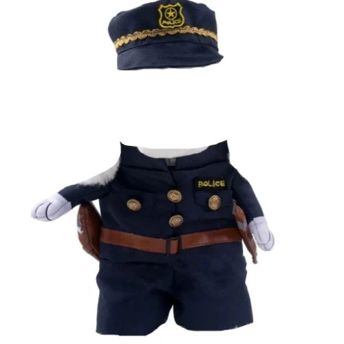 Déguisement Chihuahua : costume de policier foncé confortable et tendance, parfait pour les fêtes, évènements, anniversaires ou halloween – taille parfaite pour les petits chiens