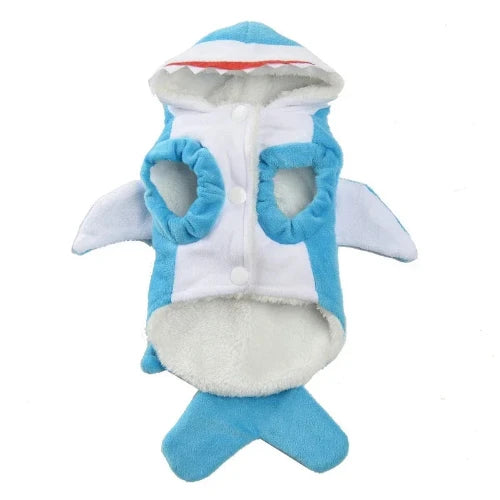 DĂ©guisement Chihuahua : costume de requin confortable et tendance, parfait pour les fĂȘtes, Ă©vĂšnements, anniversaires ou halloween â taille parfaite pour les petits chiens - vue de face