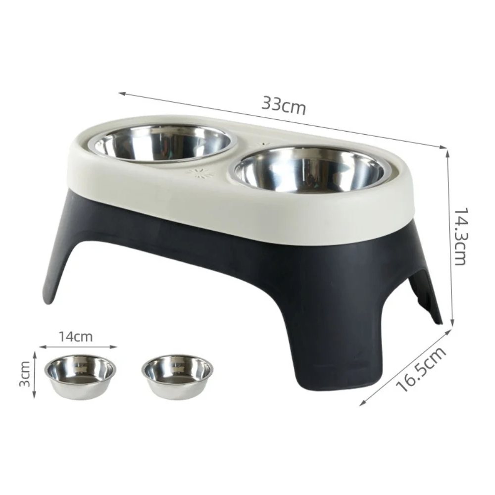 Gamelle Chien : Double surélevée bicolore
