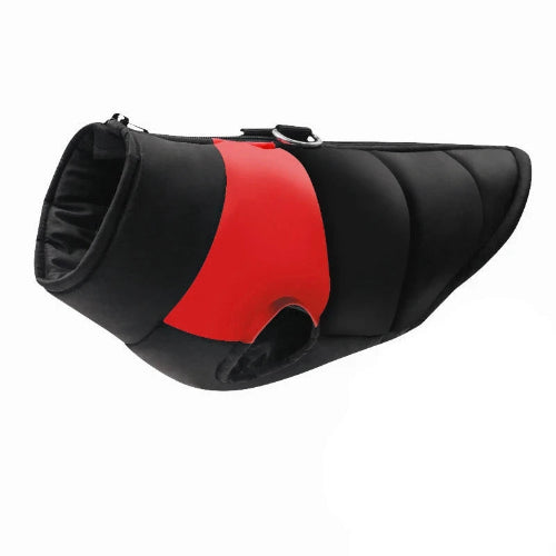 Manteau pour Chihuahua : Doudoune noire et rouge – Chaude et stylée, idéale pour protéger votre petit chien ou chat du froid