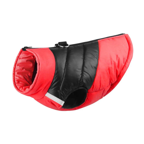 Manteau pour Chihuahua : Doudoune rouge et noire – Chaude et stylée, idéale pour protéger votre petit chien ou chat du froid